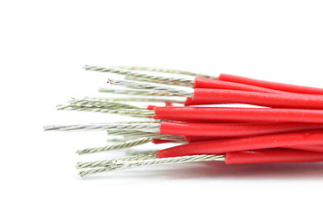 Image showing Bunch of red wires 