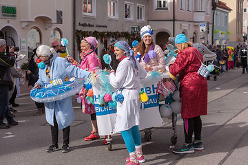 Image showing Schongau, Germany, Bavaria 03.03.2019: Carnival procession in the Bavarian Schongau