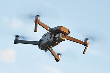 Image showing Drone flying outdoors