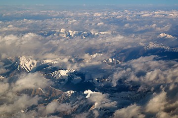 Image showing Flying above the Himalayas