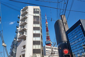 Image showing Tokyo tower view from streets