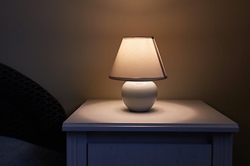 Image showing Lamp on a nightstand