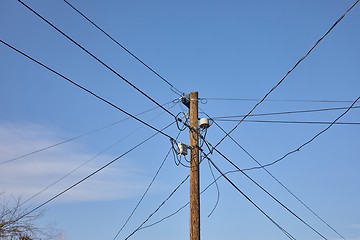 Image showing Electric line post