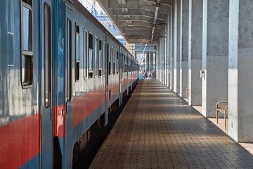 Image showing Railway station with passanger train