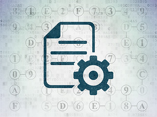 Image showing Programming concept: Gear on Digital Data Paper background