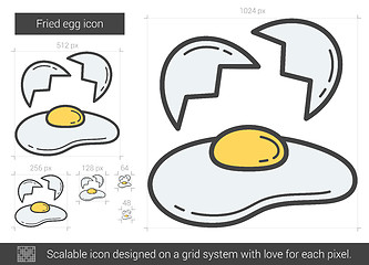 Image showing Fried egg line icon.