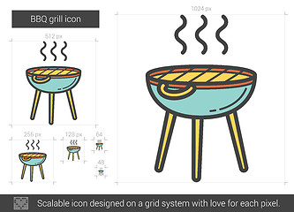 Image showing BBQ grill line icon.