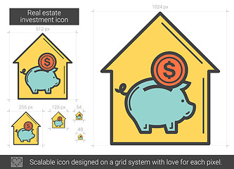 Image showing Real estate investment line icon.