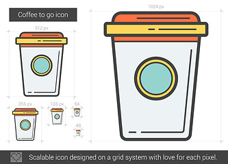 Image showing Coffee to go line icon.