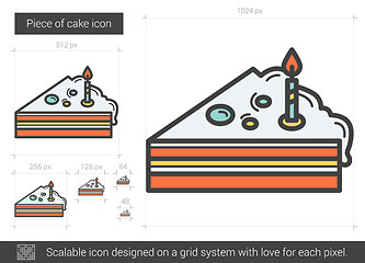 Image showing Piece of cake line icon.