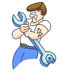 Image showing Worker with a wrench