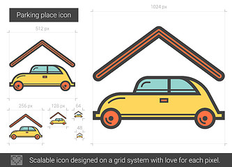 Image showing Parking place line icon.