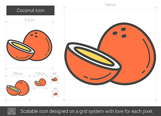 Image showing Coconut line icon.