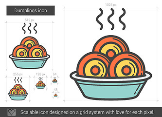 Image showing Dumplings line icon.