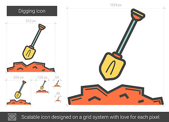 Image showing Digging line icon.