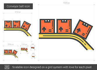 Image showing Conveyor belt line icon.