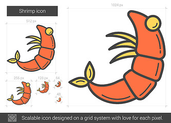 Image showing Shrimp line icon.