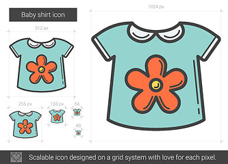 Image showing Baby shirt line icon.