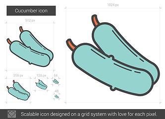 Image showing Cucumber line icon.