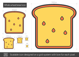 Image showing Whole wheat bread line icon.