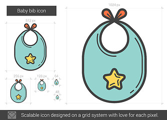 Image showing Baby bib line icon.