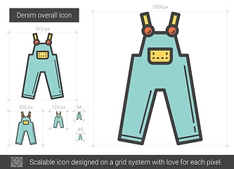 Image showing Denim overall line icon.