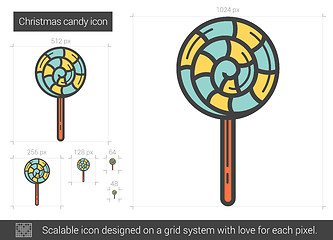 Image showing Christmas candy line icon.