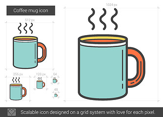 Image showing Coffee mug line icon.