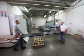 Image showing workers in a factory of wooden furniture