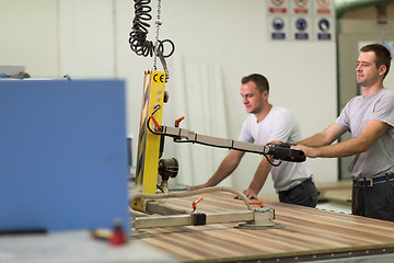 Image showing workers in a factory of wooden furniture