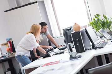 Image showing designers in office at the wooden furniture manufacture