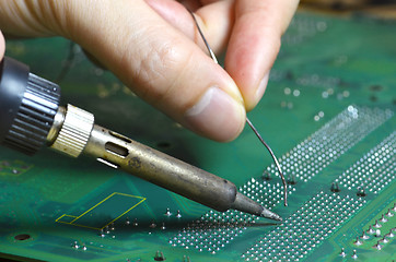 Image showing Installation and soldering of electronic components