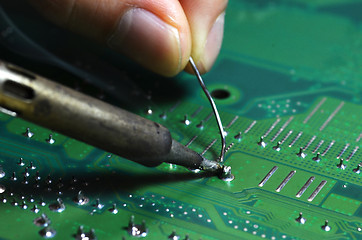 Image showing Installation and soldering of electronic components