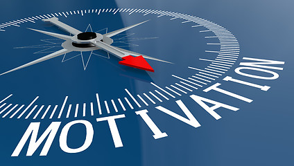 Image showing Blue compass with motivation word