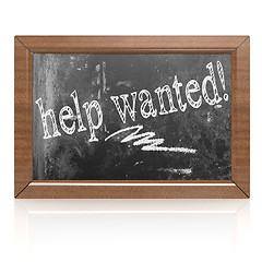 Image showing Help wanted text written on blackboard