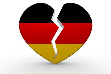 Image showing Broken white heart shape with Germany flag