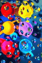 Image showing Bright Colorful Abstract Background With Clear Liquid Drops