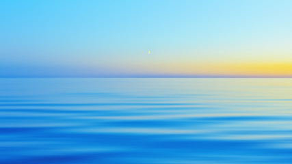 Image showing Abstract Motion Blurred Blue With Yellow Night Seascape Backgrou