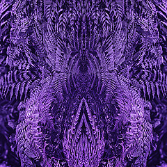 Image showing Ultra Violet Floral Mirror Pattern With Fern Leaves 