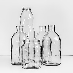 Image showing Several Transparent Empty Glass-works