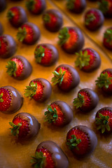 Image showing dark chocolate covered strawberries