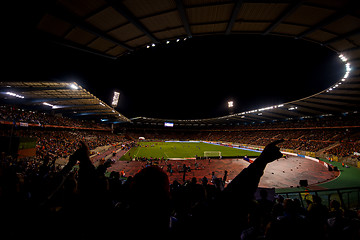 Image showing soccer fans support their favorite sports team