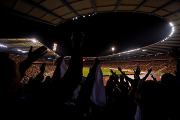 Image showing soccer fans support their favorite sports team