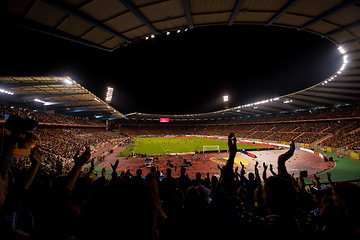 Image showing soccer fans support their favorite sports team