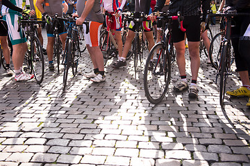 Image showing Group of professional cyclists