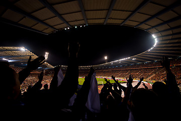 Image showing soccer fans support their favorite sports team