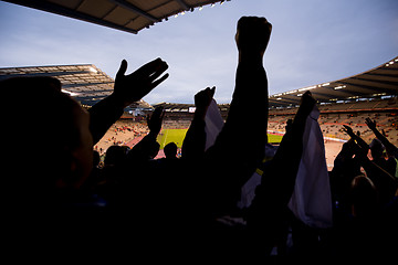 Image showing soccer fans support their favorite sports team