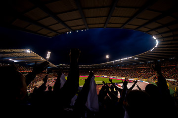 Image showing soccer fans support their favorite sports team