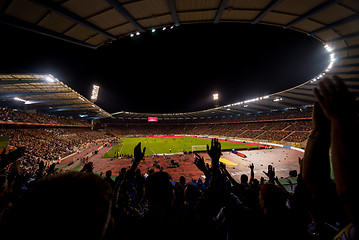 Image showing soccer fans support their favorite sports team