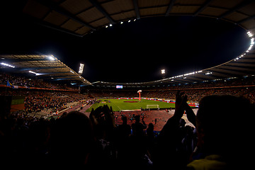 Image showing soccer fans support their favorite sports team